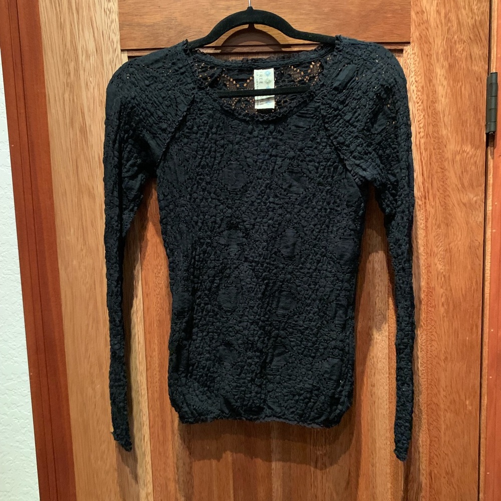 Free People long sleeve lace top
